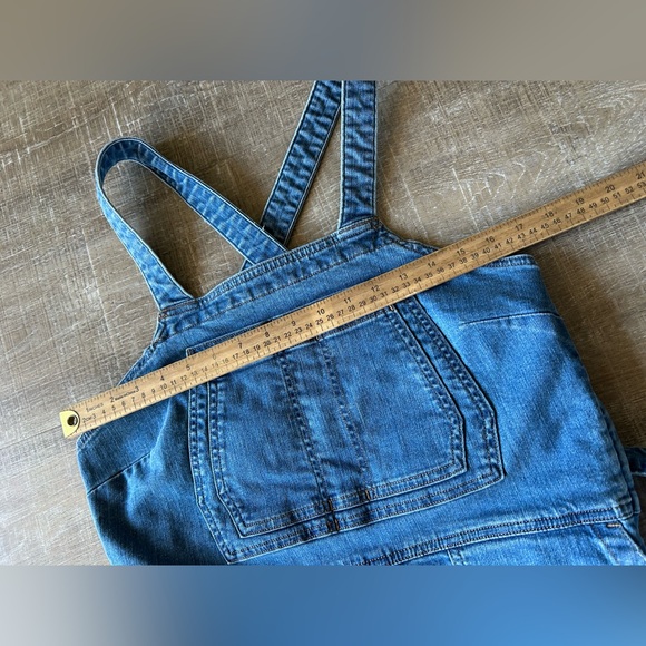 Duluth Trading Overalls Womens 6 blue denim Gardening Bibs Stretch Work Tie EUC - Picture 13 of 14